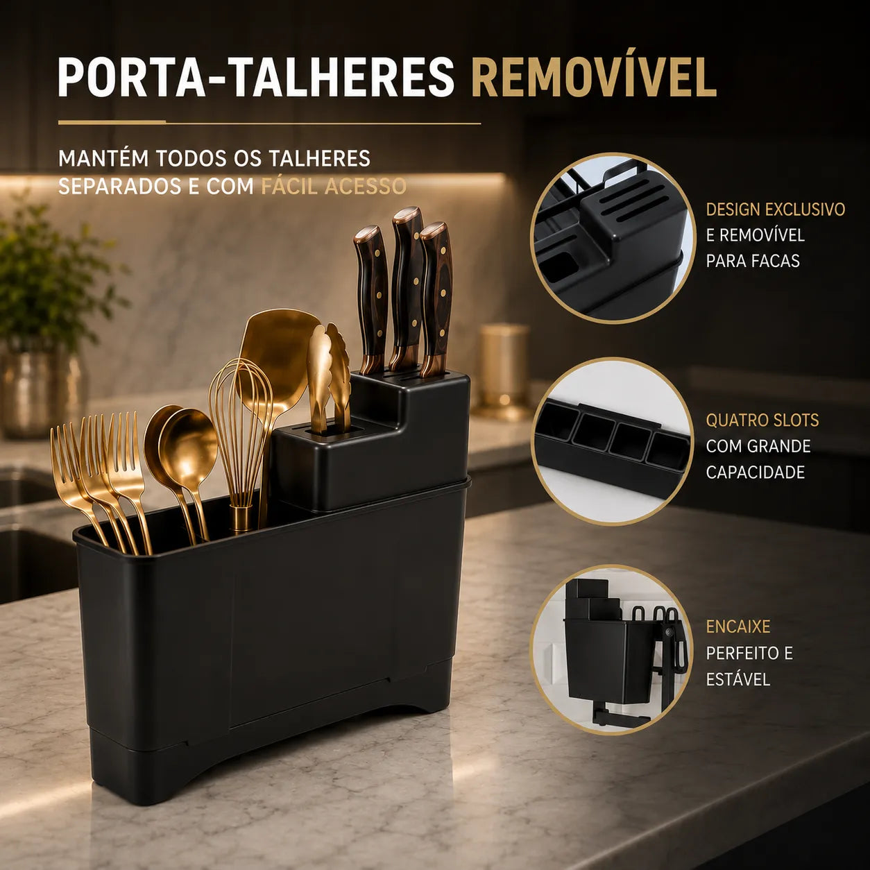 Escorredor de Louça 2 Andares Aço Carbono Preto Inox