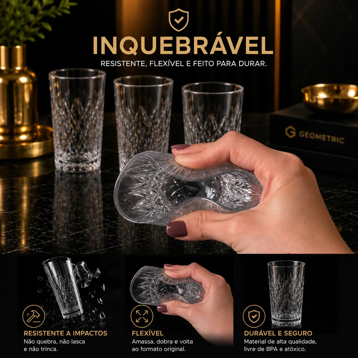 Copo Inquebravel Kit com 4 e 6 Copos